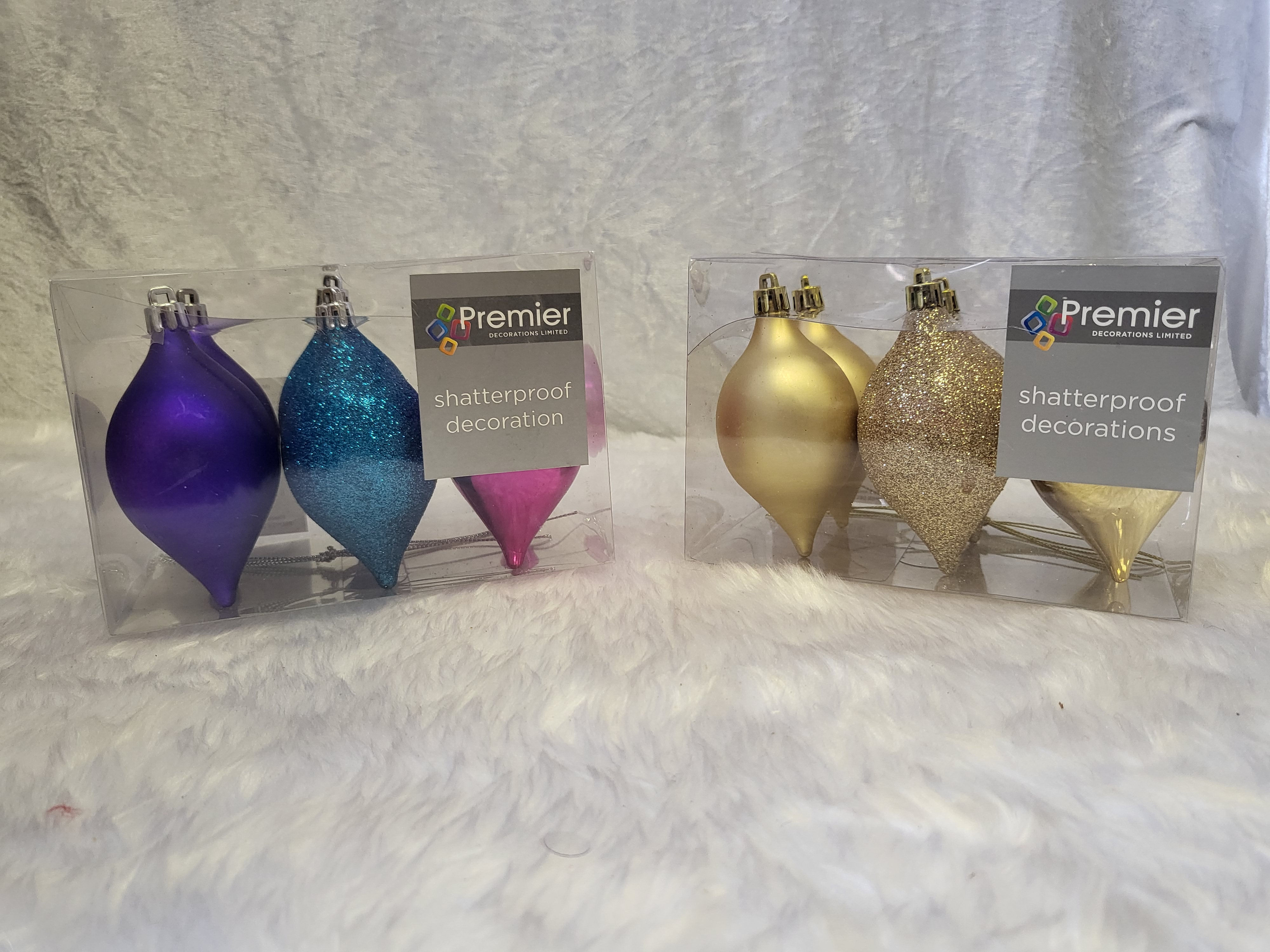 6 Pack Premier Multi-finish Baubles.