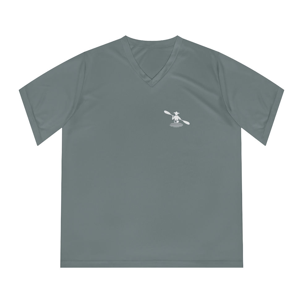 Thumbnail: Women's Performance V-Neck T-Shirt - Around on my Kayak