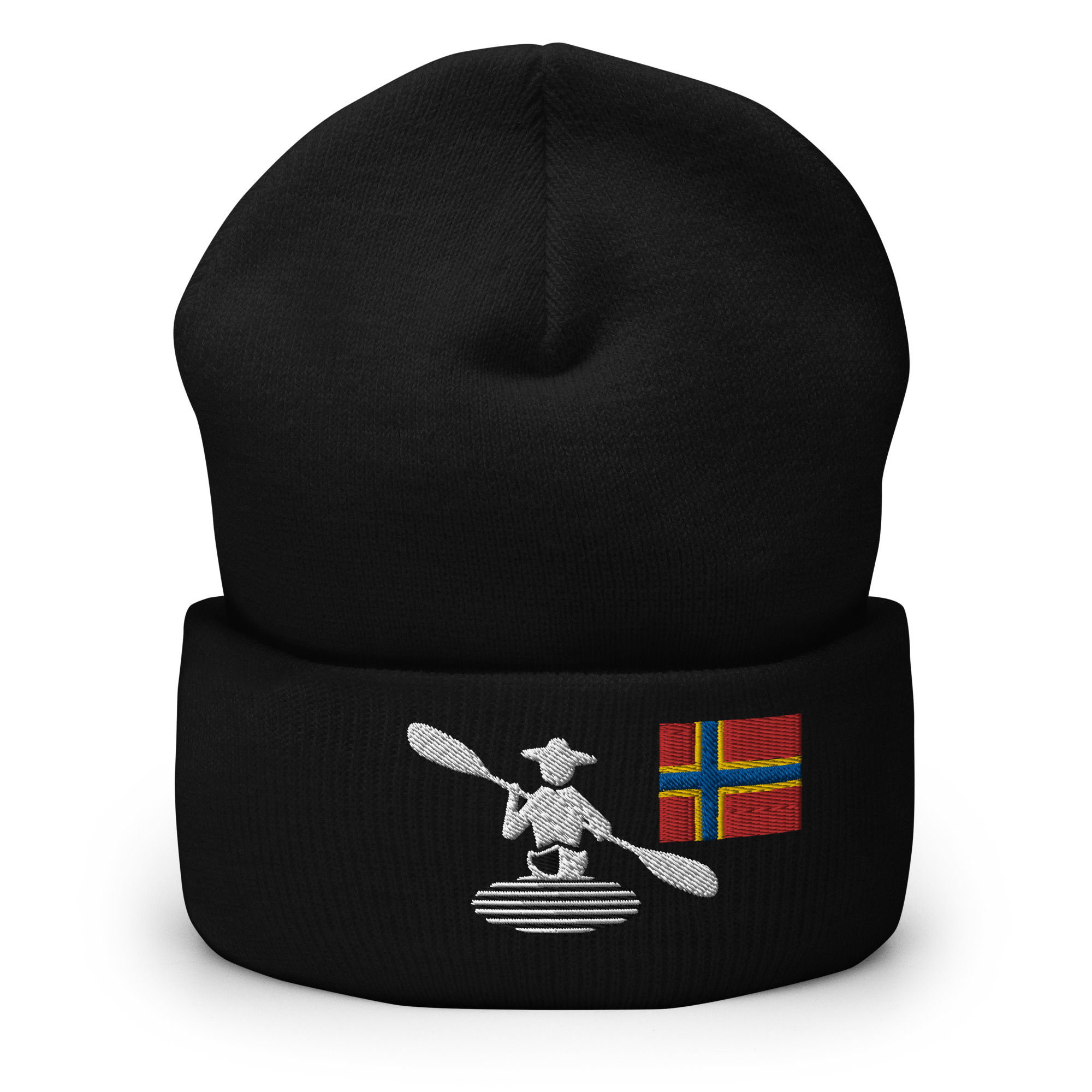 AMK Voyager Cuffed Beanie - Around on my Kayak - Orkney Islands Flag