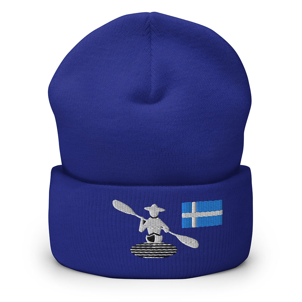 Thumbnail: AMK Voyager Cuffed Beanie - Around on my Kayak - Shetland Islands Flag