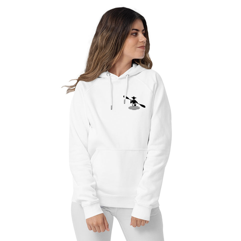 Thumbnail: Unisex Eco raglan Hoodie - Around on my kayak