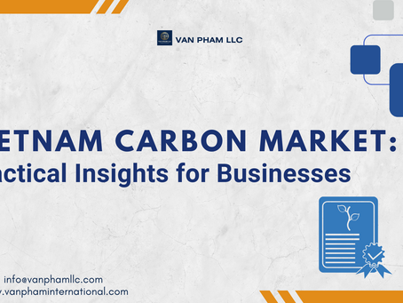 Vietnam carbon market analysis infographic showing legal framework, market structure, and business opportunities with 2028 implementation timeline.