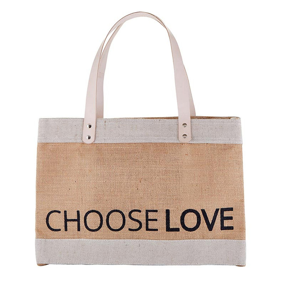 Market Tote Choose Love Jute by Santa Barbara Designs