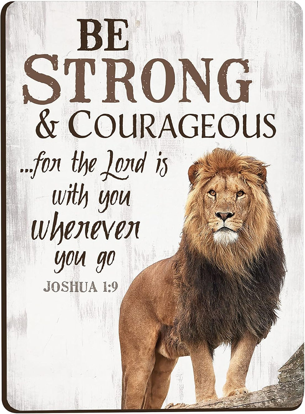 Be Strong & Courageous Lion 2.5 x 3.5 Inch Wood Lithograph Magnet 656200277560
