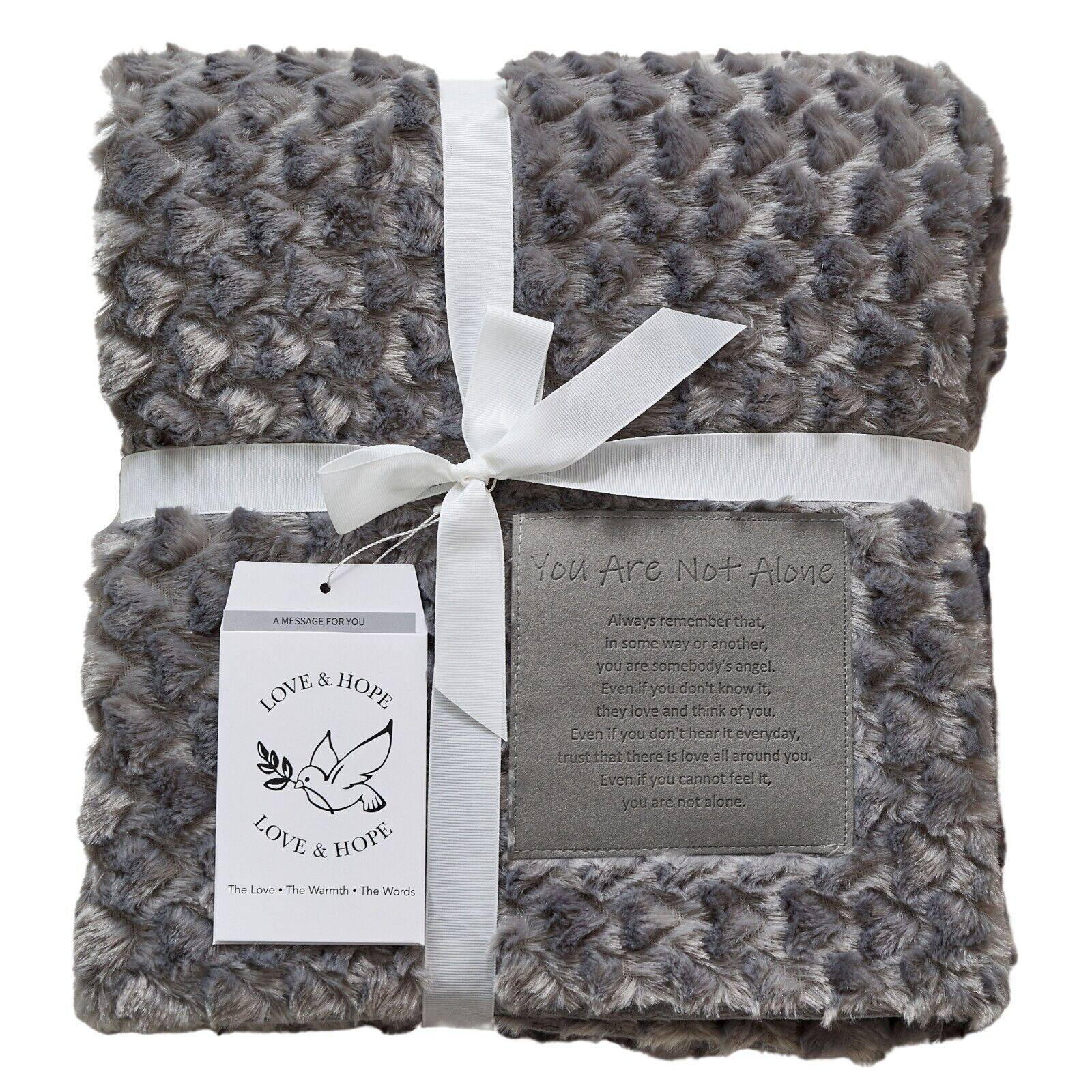 You Are Not Alone Patch Throw Gray Duke Imports