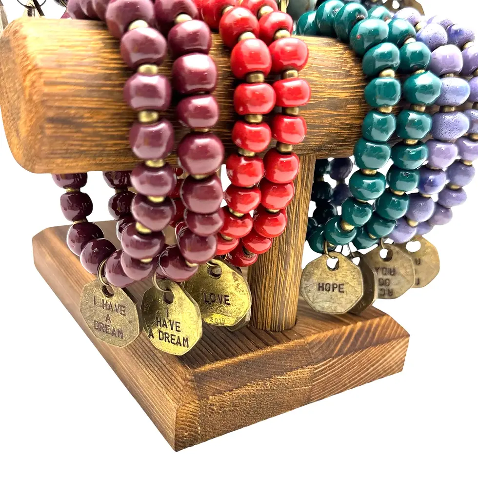 Thumbnail: Coin Bracelet, Hand-made, Haiti, Beaded Bracelet