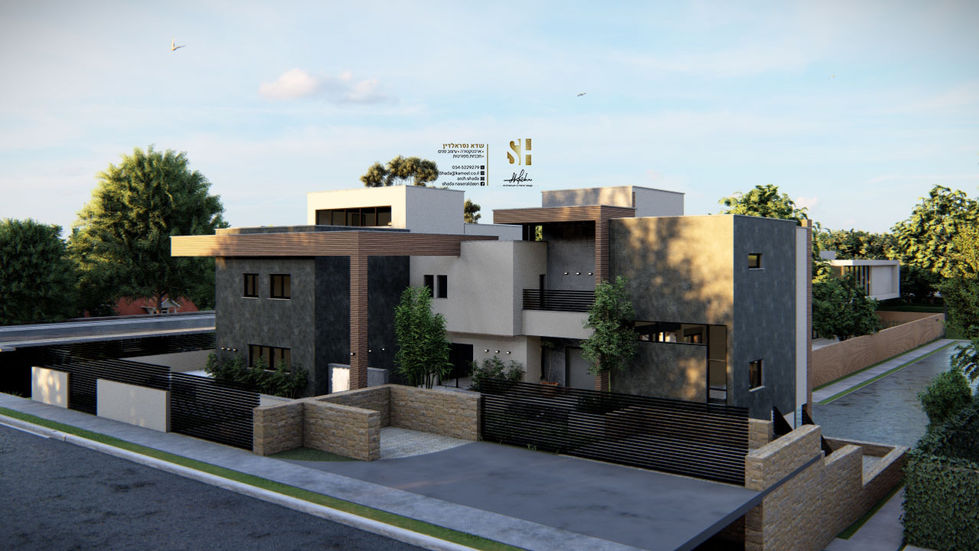 בית פרטי דו משפחתי - עיצוב מודרני