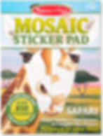 Melissa & Doug Mosaic Sticker Pad Safari Animals (12 Color Scenes to Complete with 850+ Stickers)