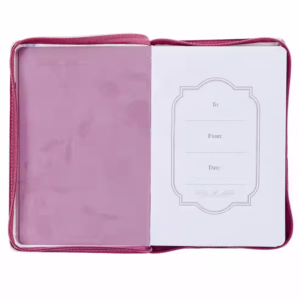 Thumbnail: Trust in the Lord Plum Floral Faux Leather Classic Journal with Zipper Closure - Proverbs 3:5