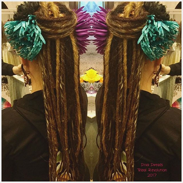 Thumbnail: Diva Dreads Signature Dreads in Mixed Browns, and Blondes