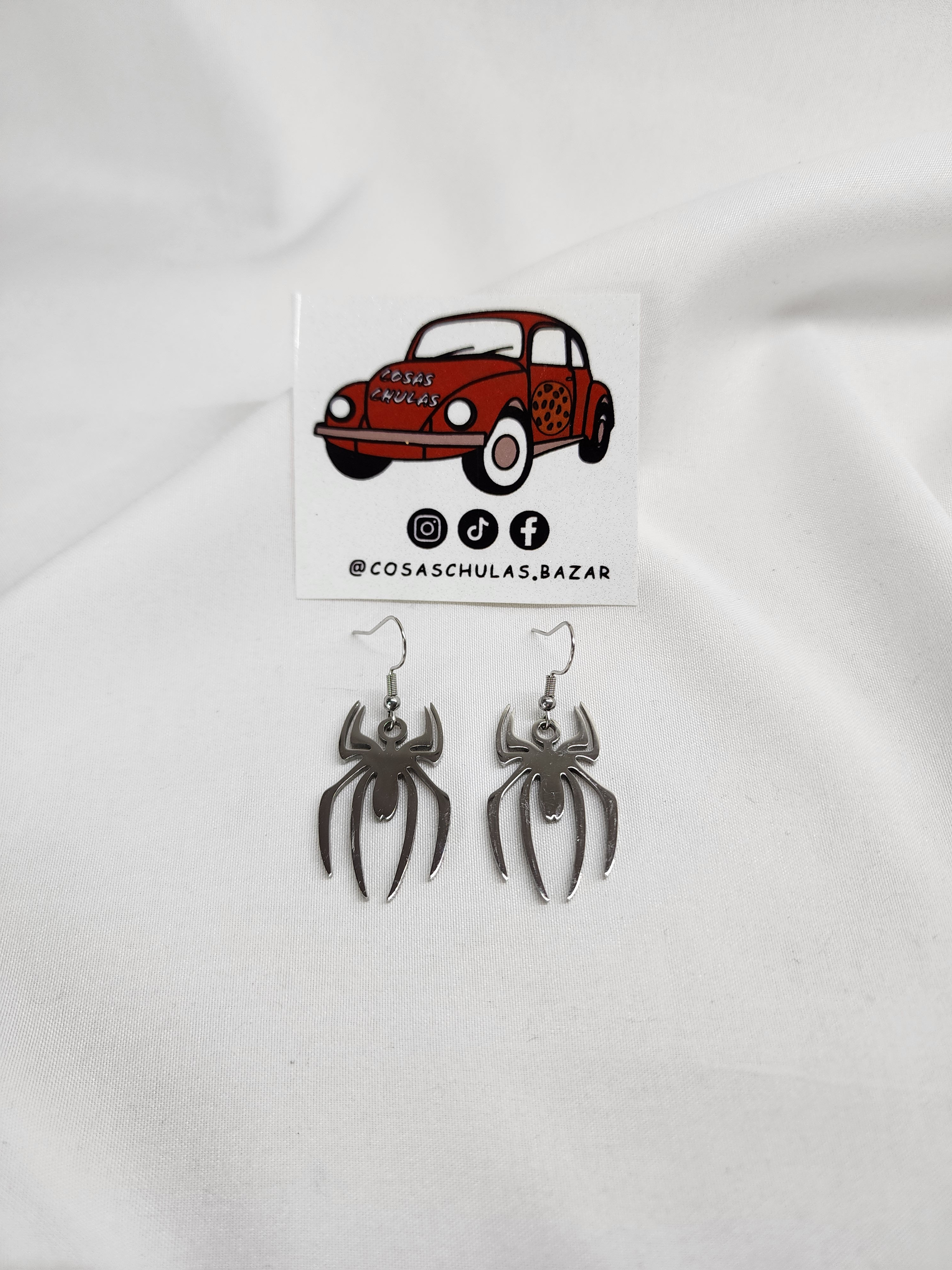 Aretes Araña Acero Inoxidable