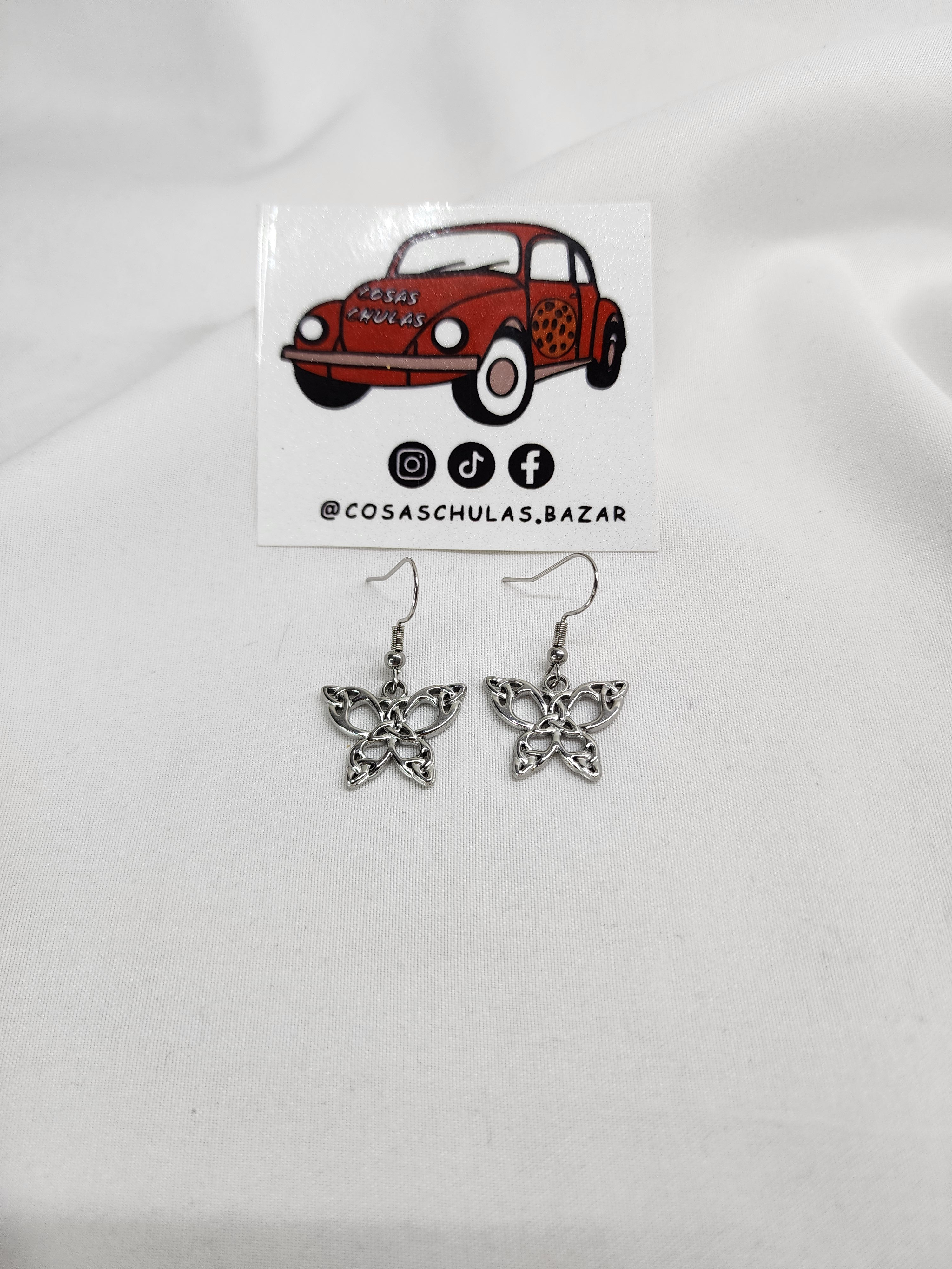 Aretes Mariposa Acero Inoxidable