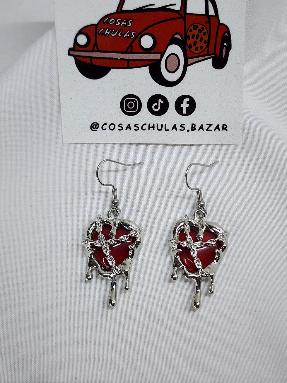 Miniatura: Aretes Corazón Plateado