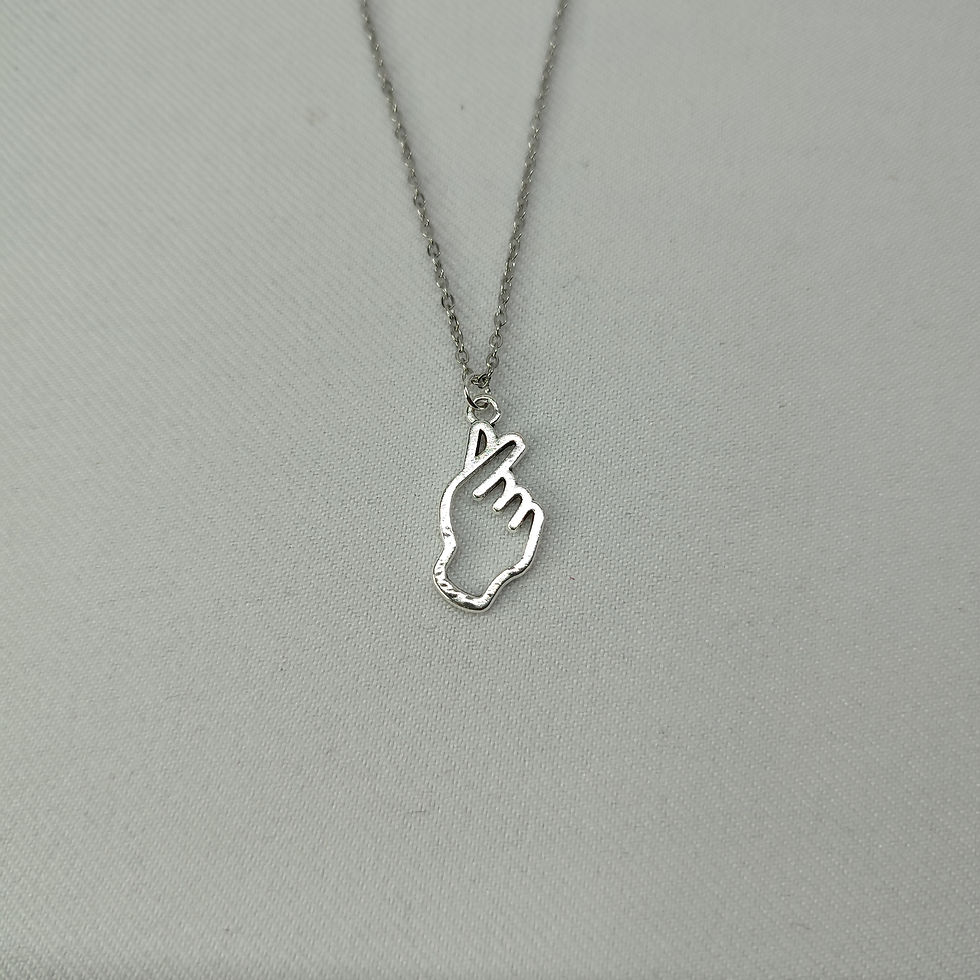 Miniatura: Collares para Compartir Finger Heart Plateado