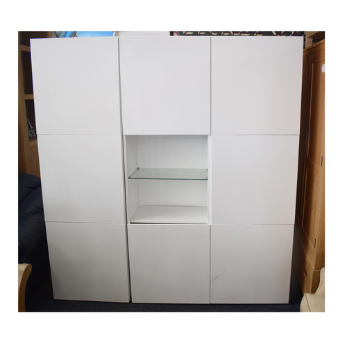 Modern White Wall Display Unit (Ref 778) Greenwoods Furniture