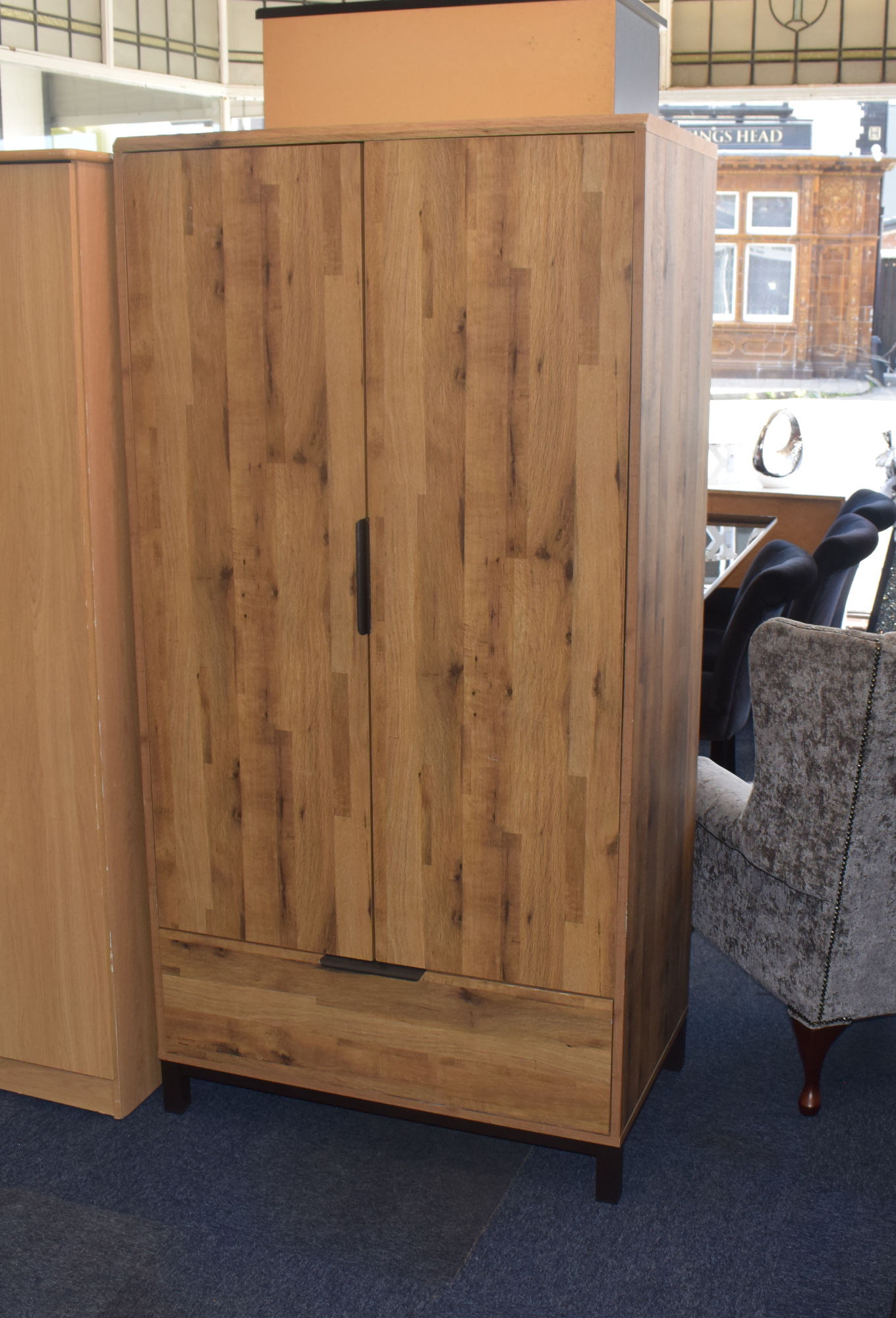 Dark wood wardrobe