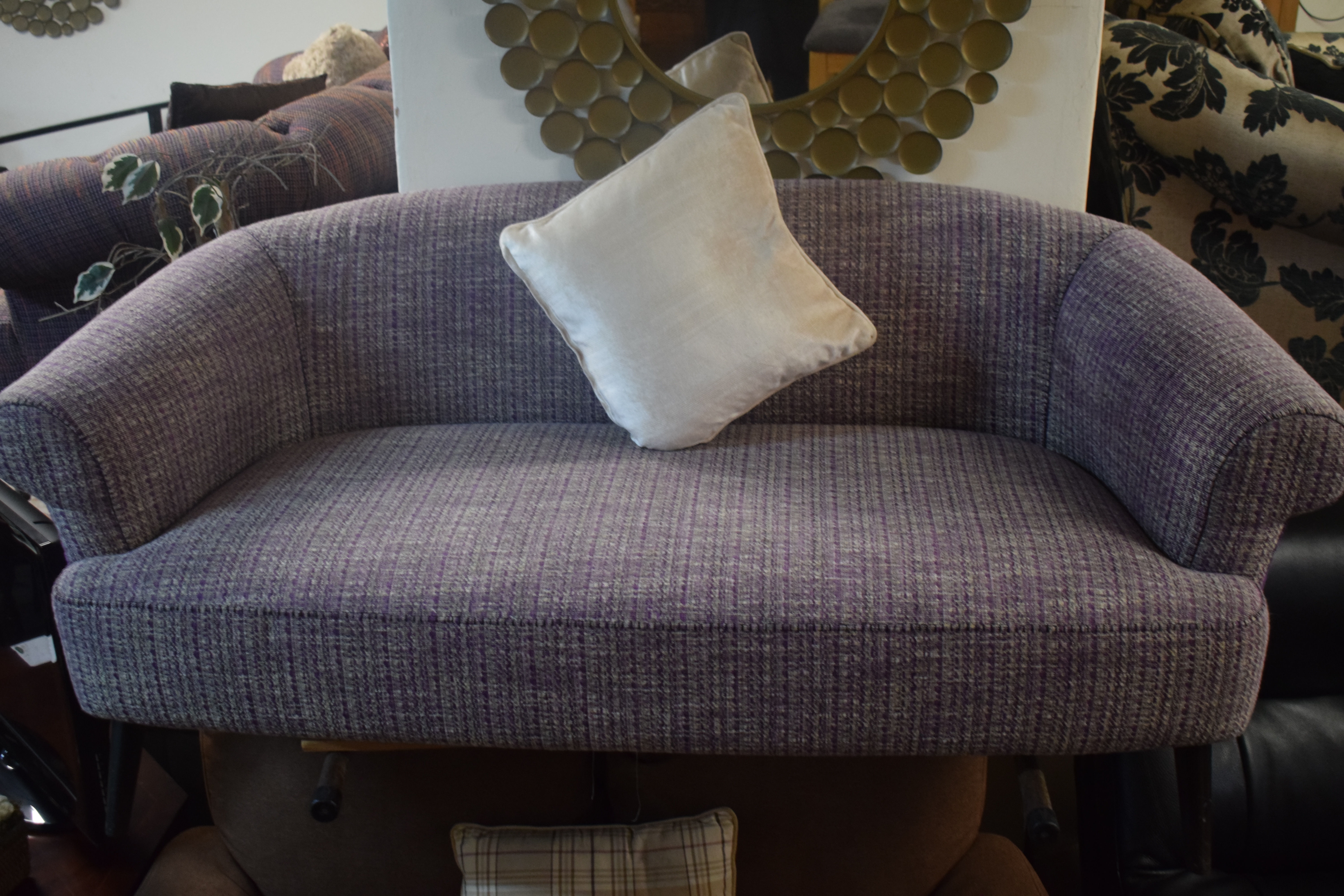 Purple fabric sofa