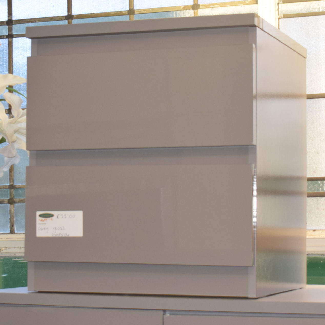 Grey Gloss Bedside