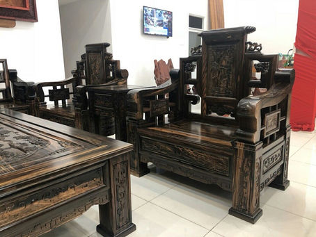 Gỗ mun hoa - Bàn ghế gỗ mun hoa - la xuyên vàng