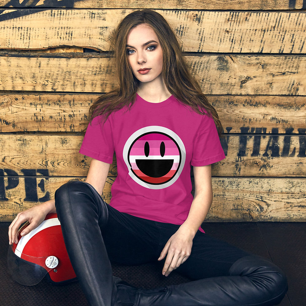 Thumbnail: "Lesbian Pride Smiley" Comfort Tee