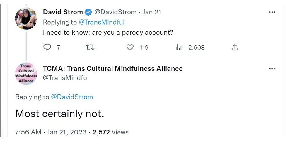 A tweet by TCMA (Image via Twitter/@TransMindful