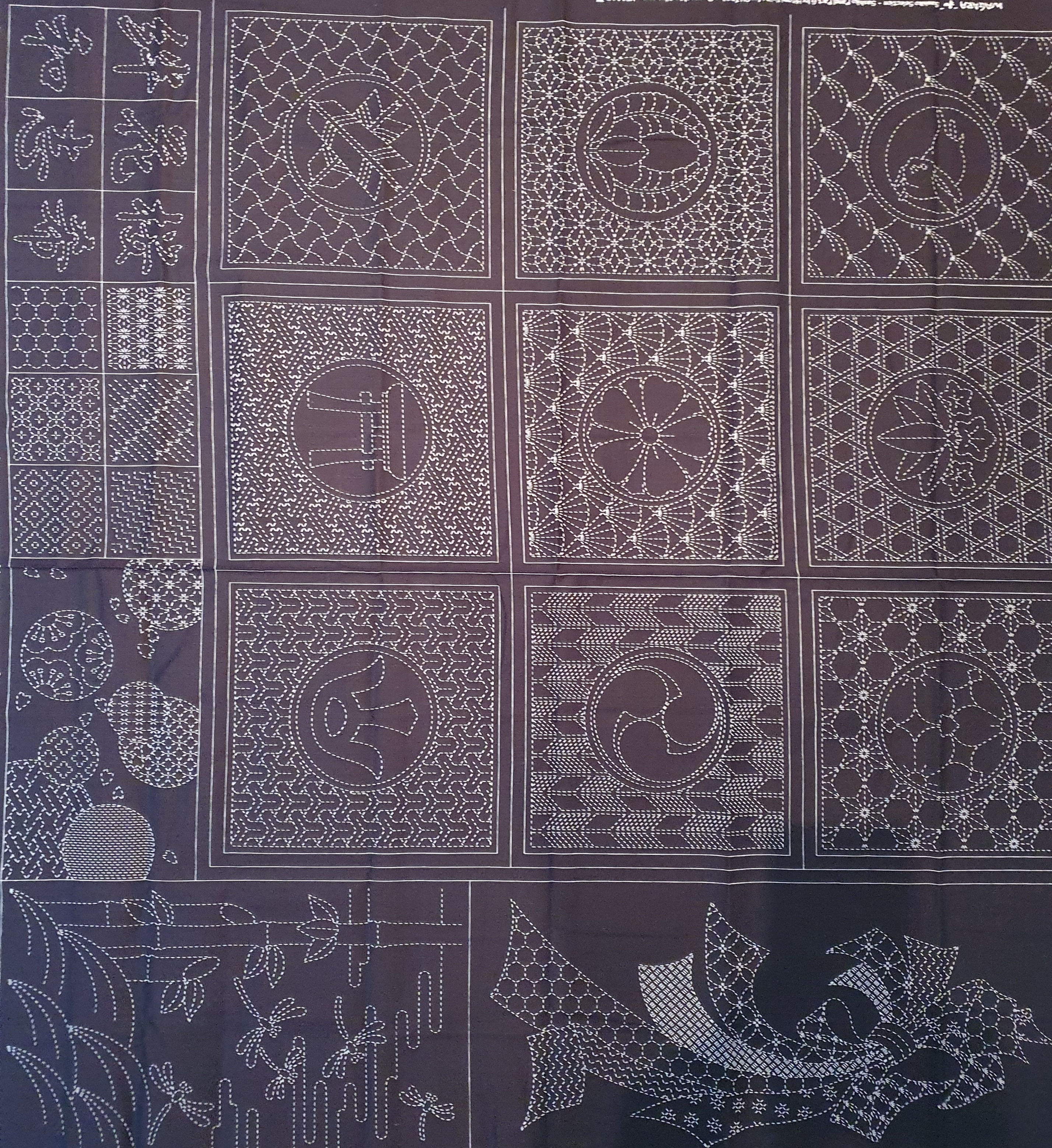 Sashiko panel selection navy