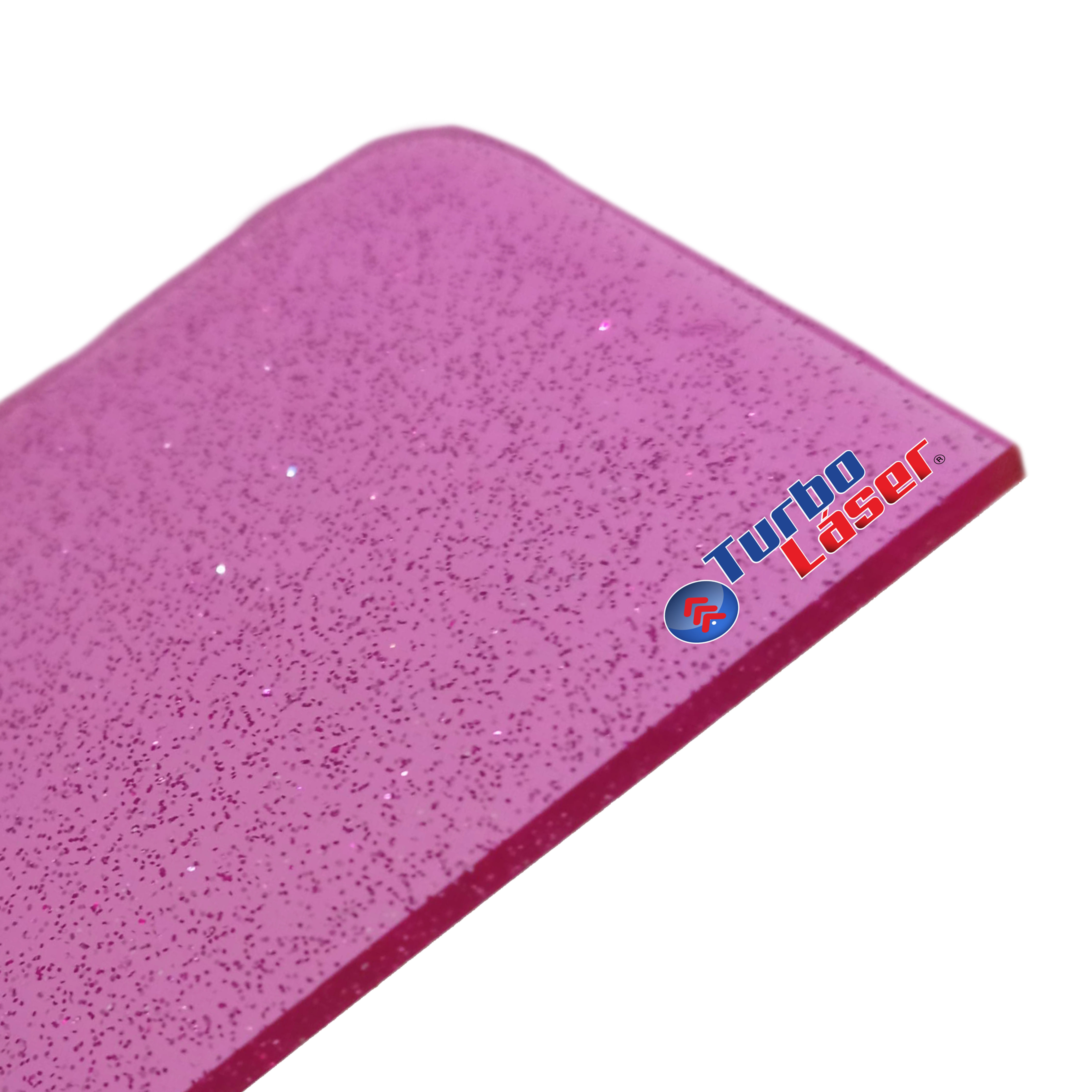 Acrílico Glitter Traslucido Rosa Lámina 1.22m X 2.44m 3 Mm Alto Imp