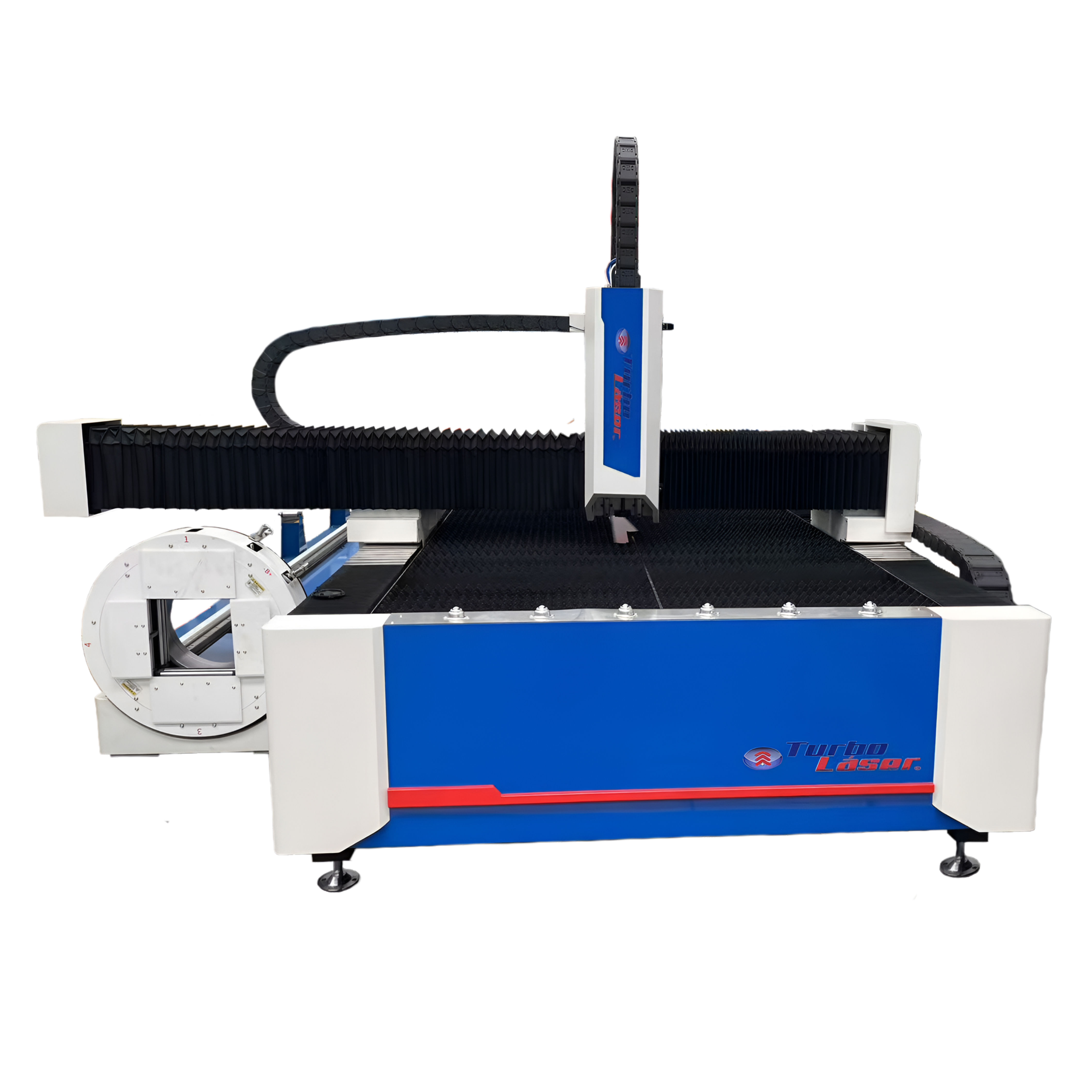 Máquina Fibra Óptica 3000 Watts 150x300 cm Industrial con Rotativo