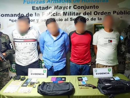 PMOP captura a cuatro presuntos asaltantes armados en Tegucigalpa