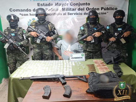 Capturan a presunto integrante de la MS-13 con arma de fuego y droga