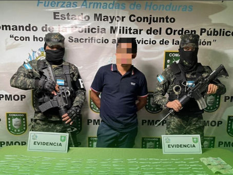 Capturan a individuo con 150 envoltorios de supuesta cocaína en Comayagüela