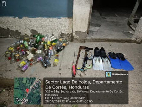 FF.AA. decomisa equipo de pesca ilegal en el Lago de Yojoa