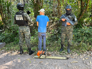 FF.AA. decomisan motosierra en operativo forestal