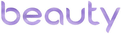 Word "beauty" in bold lilac letters