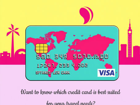 A credit card showing travel destinations for choosing the best card 
