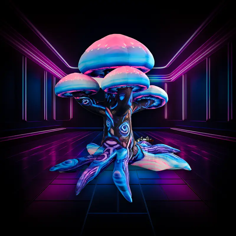 PopUp Déco Arbre Champignon gonflalbe Neon UV