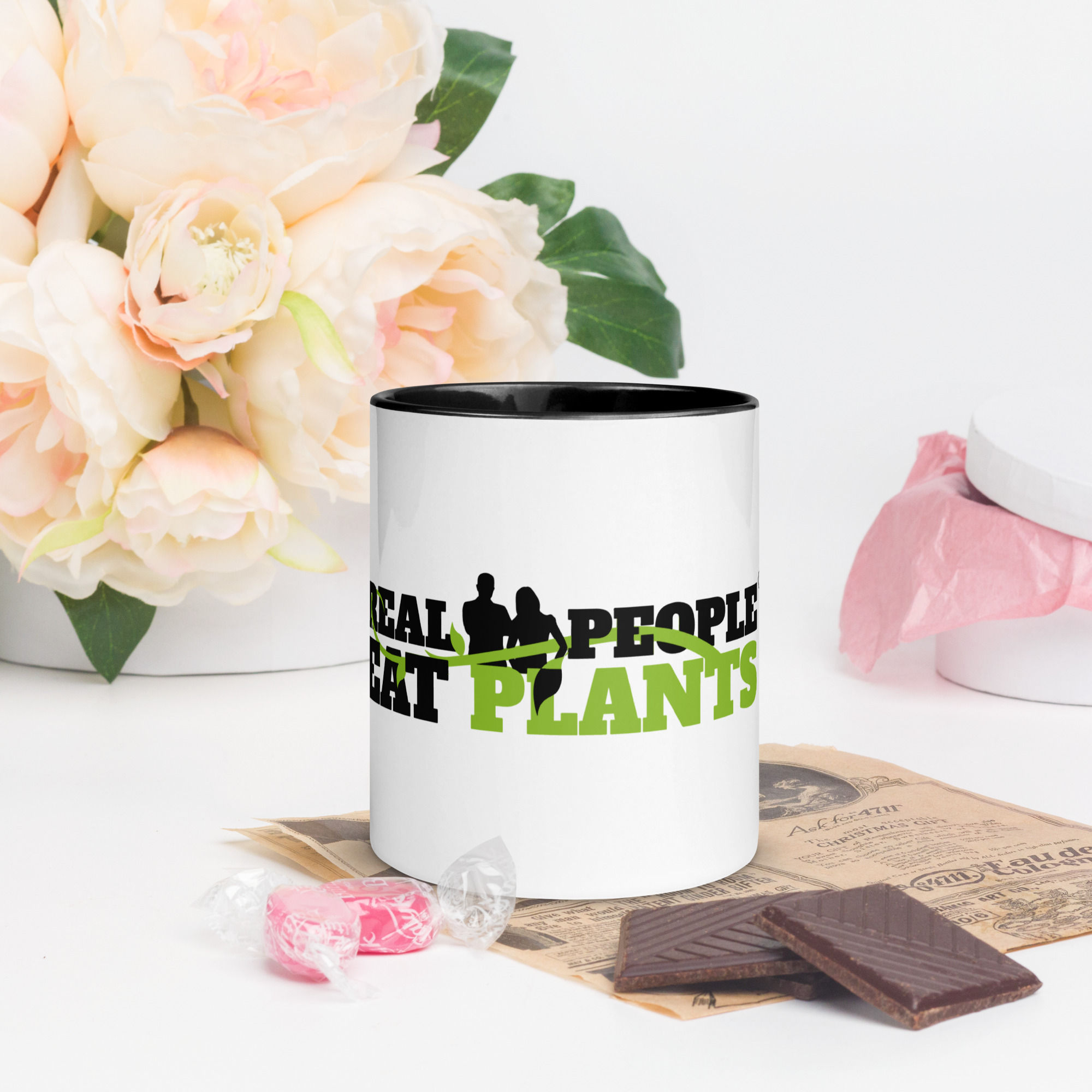Real People Eat Plants Mug with Color Inside