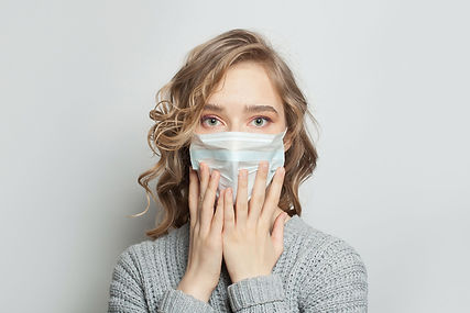 Woman with a face mask