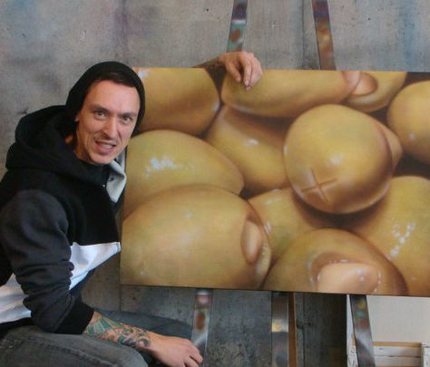 Photo artiste peintre | Yan Pigeon | Olives au airbrush