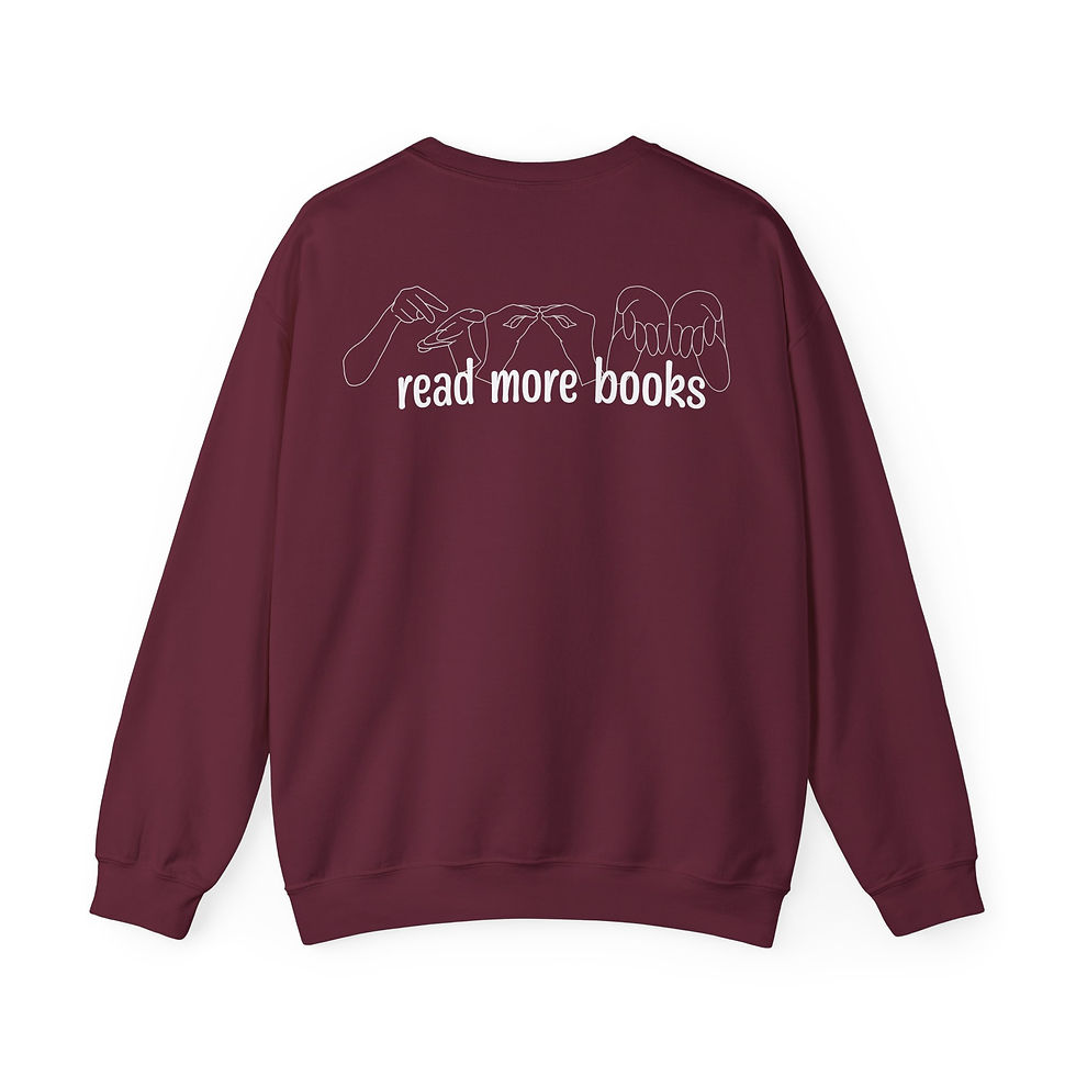 Thumbnail: ASL Signs with English "Read More Books" | Unisex Heavy Blend™ Sweatshirt