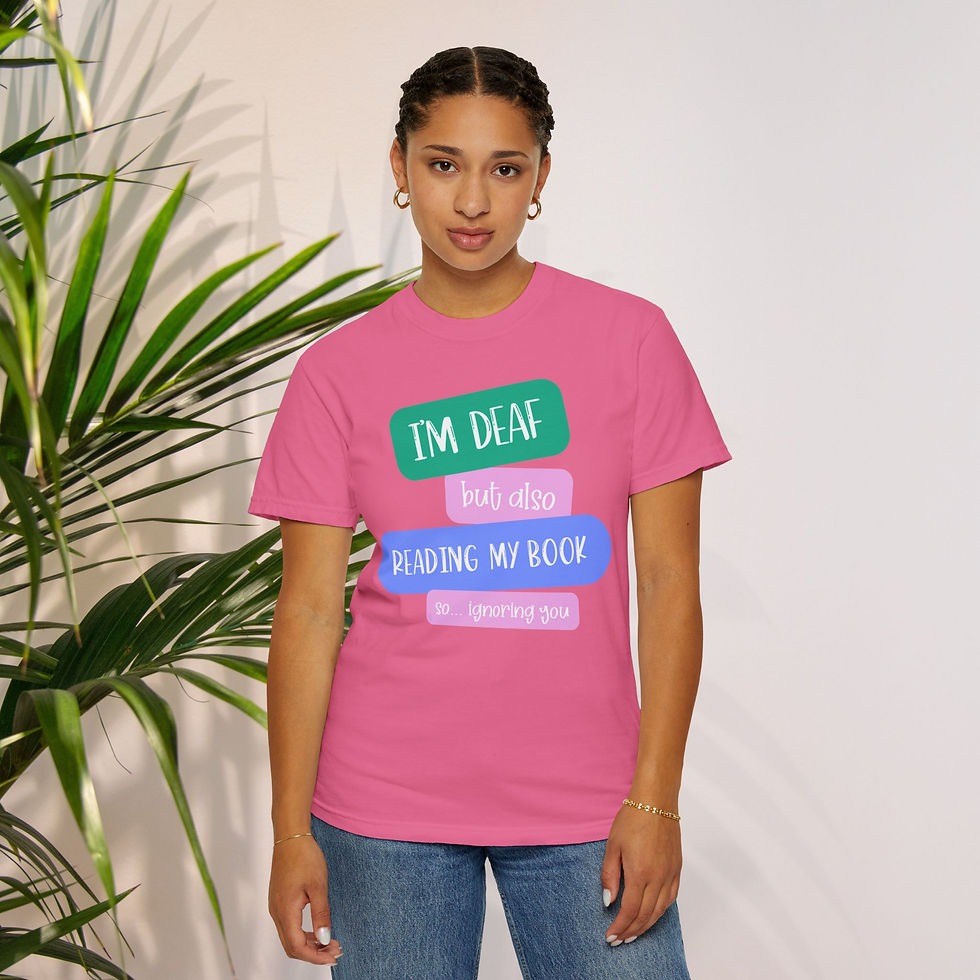 Thumbnail: I'm Deaf but Reading so Ignoring You | ASL "I Love You" | Book | Unisex T-shirt