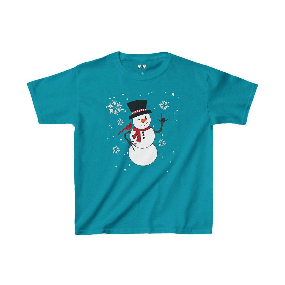Thumbnail: Snowman with ASL "I Love You" with Cardinal | Snowflakes | Youth Tee