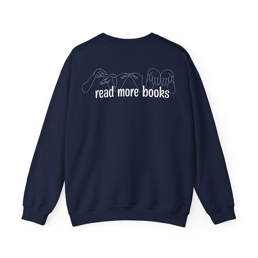 Thumbnail: ASL Signs with English "Read More Books" | Unisex Heavy Blend™ Sweatshirt