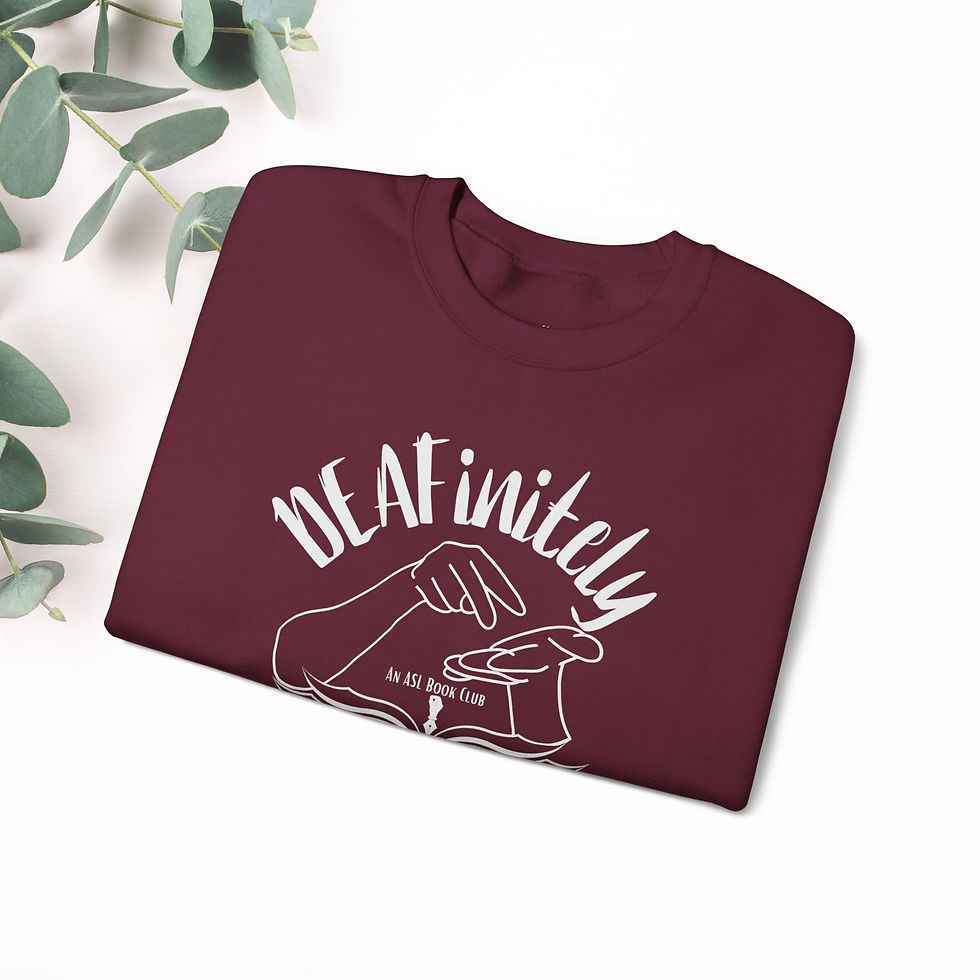 Thumbnail: DEAFinitely Readers Book Club | ASL | Read Books | Unisex Crewneck Sweatshirt 