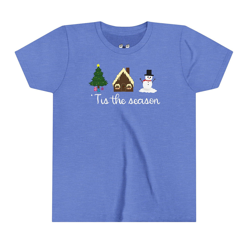 Thumbnail: Tis the Season | Tree, Gingerbread House, Snowman | ASL | Youth Short Sleeve Tee