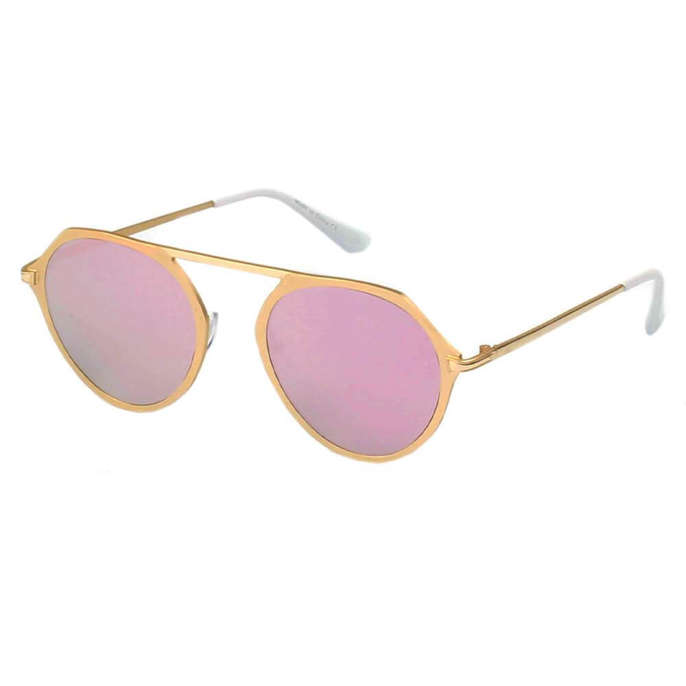DRESDEN | A19 - Modern Flat Top Slender Round Sunglasses