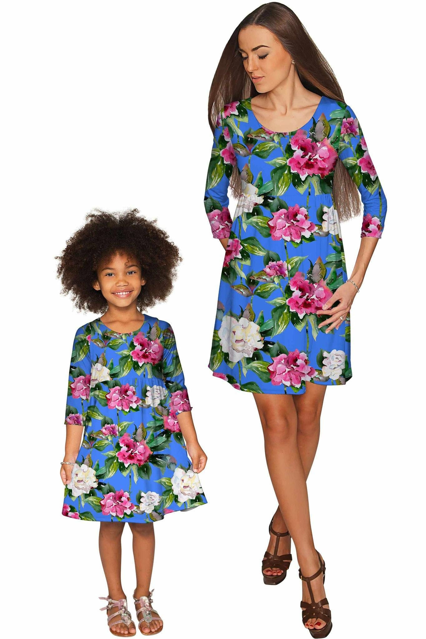 Aquarelle Gloria Empire Waist Floral Mommy and Me Dresses
