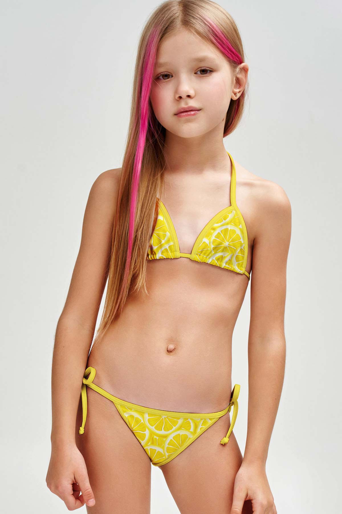 A Piece of Sun Luisa Yellow Triangle Two Piece Swim Bikini Set - Girls