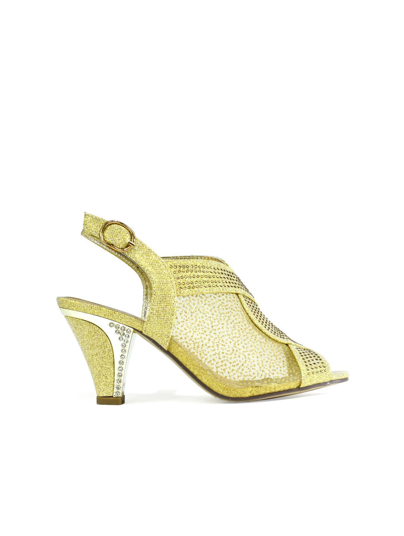 Diamante High Heel Sandal Gold