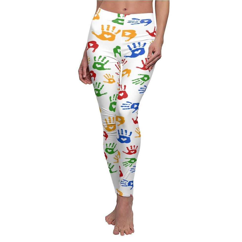 Miniatura: Colorful Hands With Hearts Leggings
